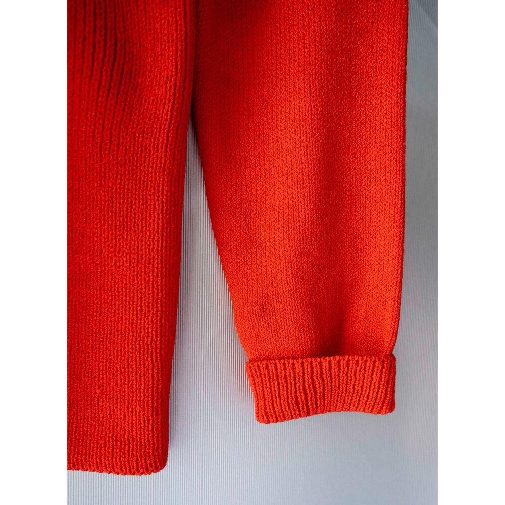Vintage 1970's St John Knit Red Orange Gold Button Heavy Sweater Top S - Picture 6 of 10